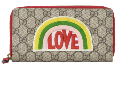 Gucci GG & Love Rainbow Long Zip Wallet, front view